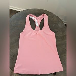 Lululemon Cool Racerback Tank Shorter Length in Pink Puff Color for SALE; SIZE 4